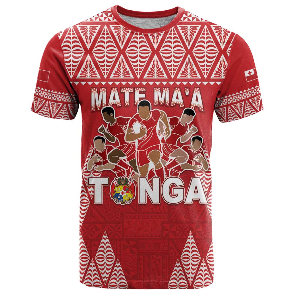 Custom Tonga Rugby T Shirt Tonga Mate Ma'a Take The Lead LT05 Red - Polynesian Pride