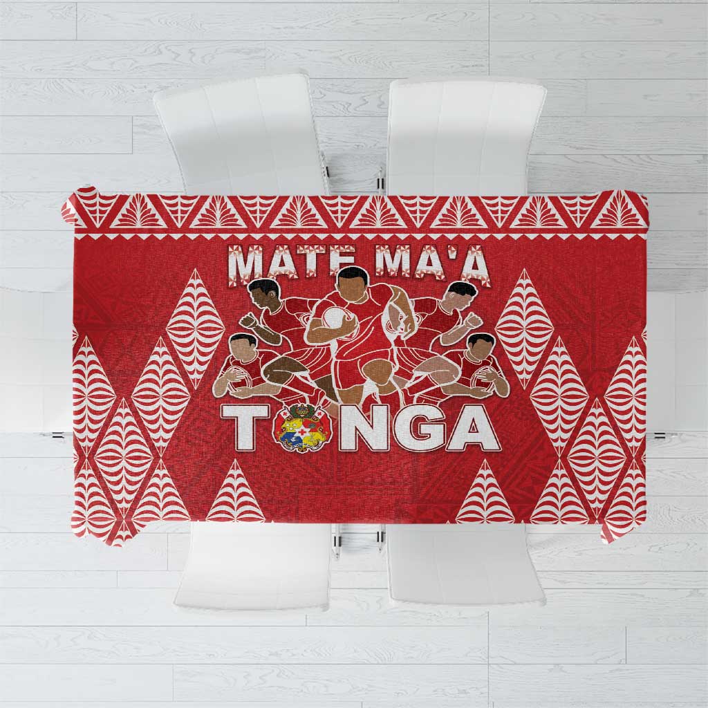 Tonga Rugby Tablecloth Tonga Mate Ma'a Take The Lead LT05 Red - Polynesian Pride