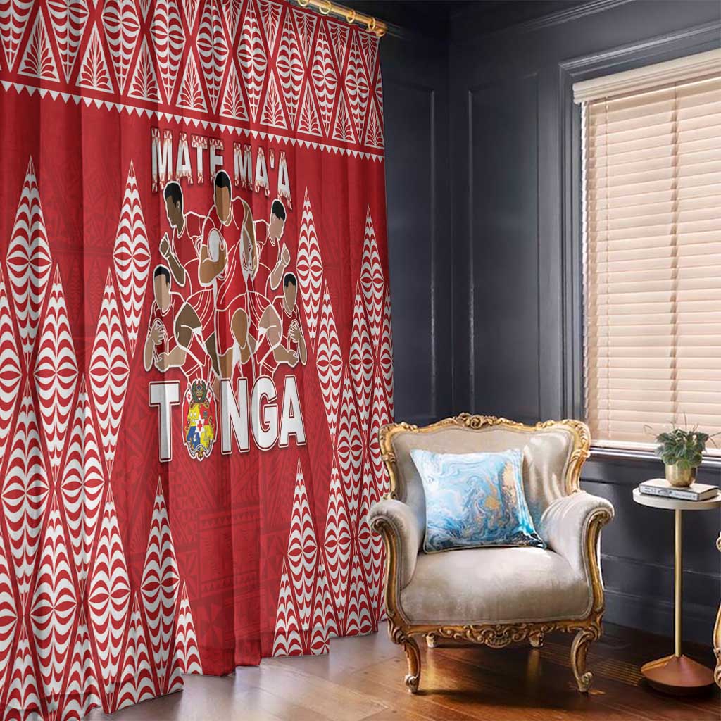 Tonga Rugby Window Curtain Tonga Mate Ma'a Take The Lead LT05 - Polynesian Pride