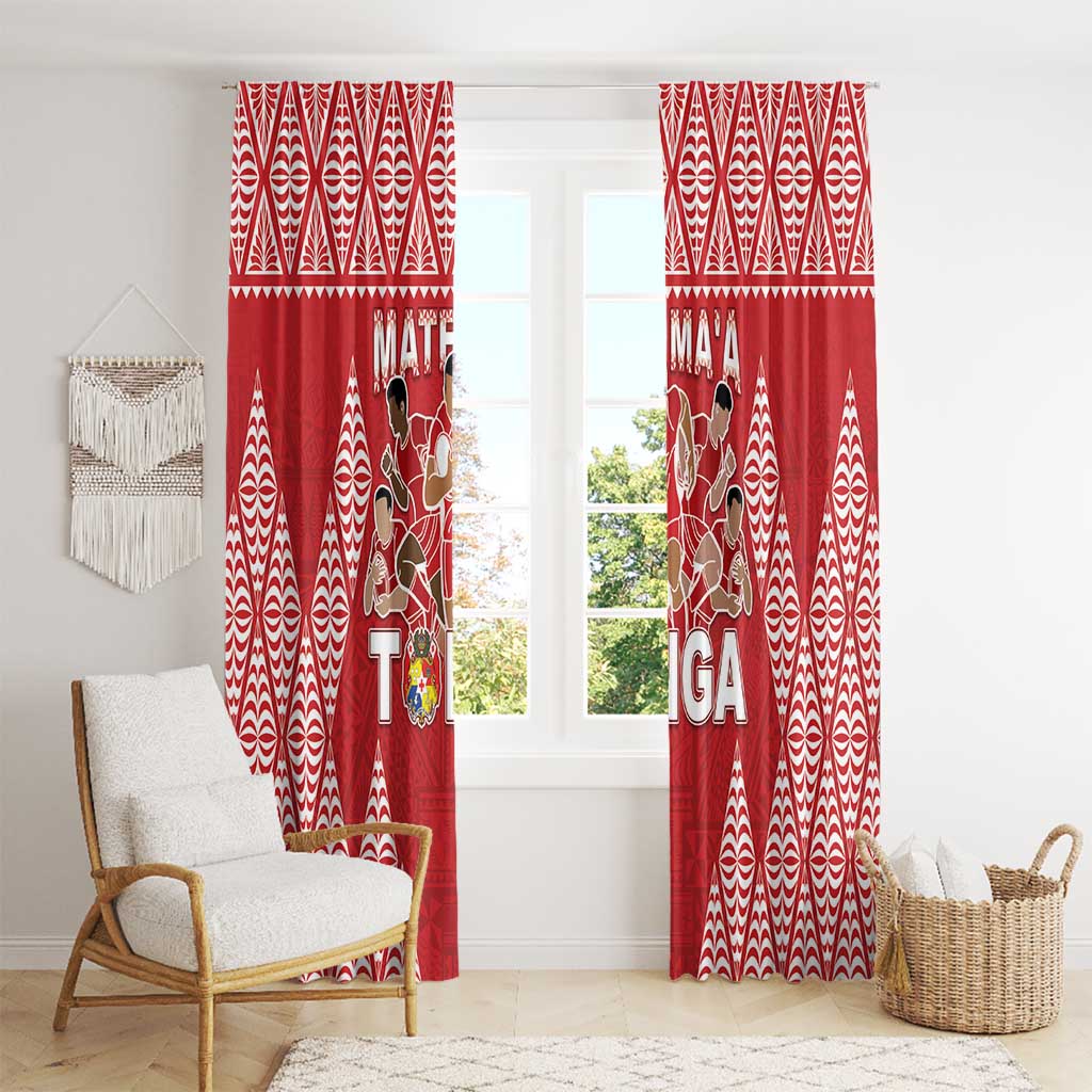 Tonga Rugby Window Curtain Tonga Mate Ma'a Take The Lead LT05 - Polynesian Pride