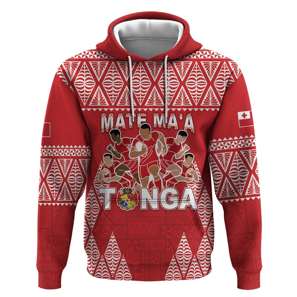 Custom Tonga Rugby Zip Hoodie Tonga Mate Ma'a Take The Lead