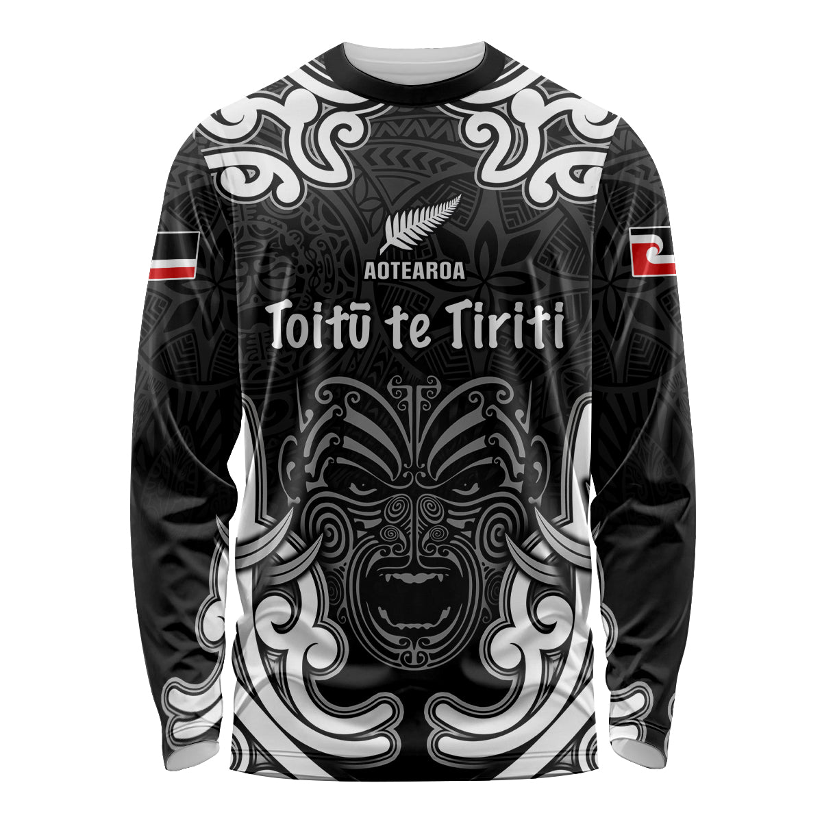 Personalised Aotearoa Long Sleeve Shirt Toitu Te Tiriti O Waitangi LT05 Unisex Black - Polynesian Pride