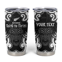 Personalised Aotearoa Tumbler Cup Toitu Te Tiriti O Waitangi LT05 Black - Polynesian Pride