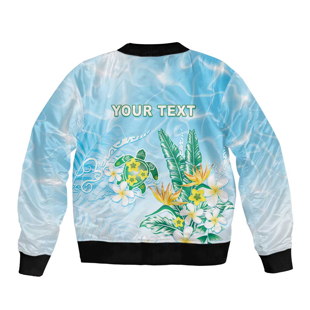 Personalised 2025 Aloha Hawaii Bomber Jacket Tropical Flowers And Honu LT05 - Polynesian Pride