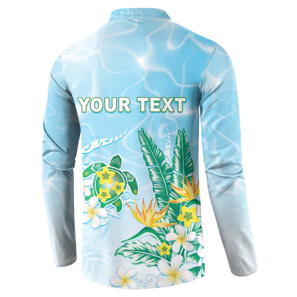 Personalised 2025 Aloha Hawaii Button Sweatshirt Tropical Flowers And Honu LT05 - Polynesian Pride