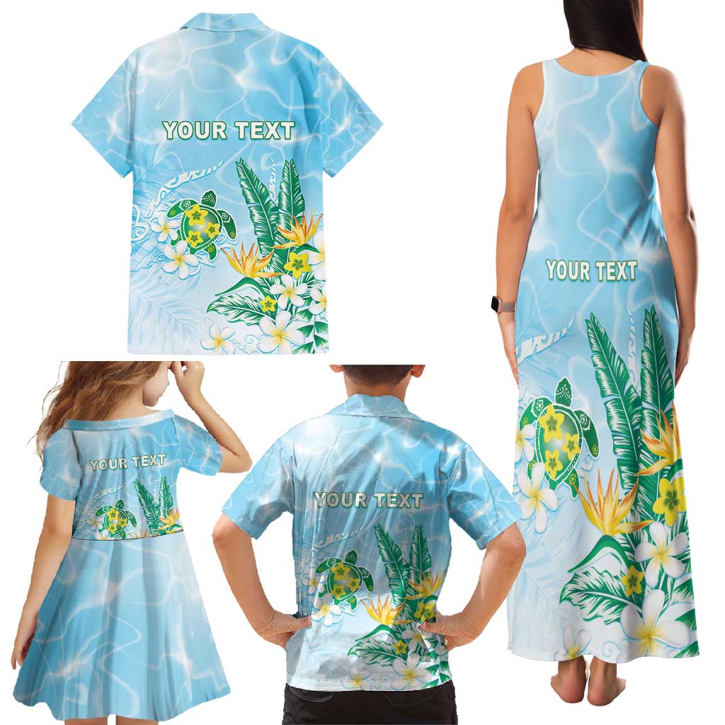 Personalised 2025 Aloha Hawaii Family Matching Tank Maxi Dress and Hawaiian Shirt Tropical Flowers And Honu