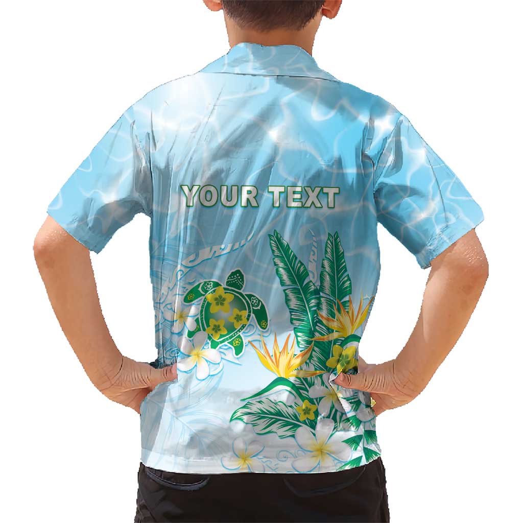 Personalised 2025 Aloha Hawaii Kid Hawaiian Shirt Tropical Flowers And Honu
