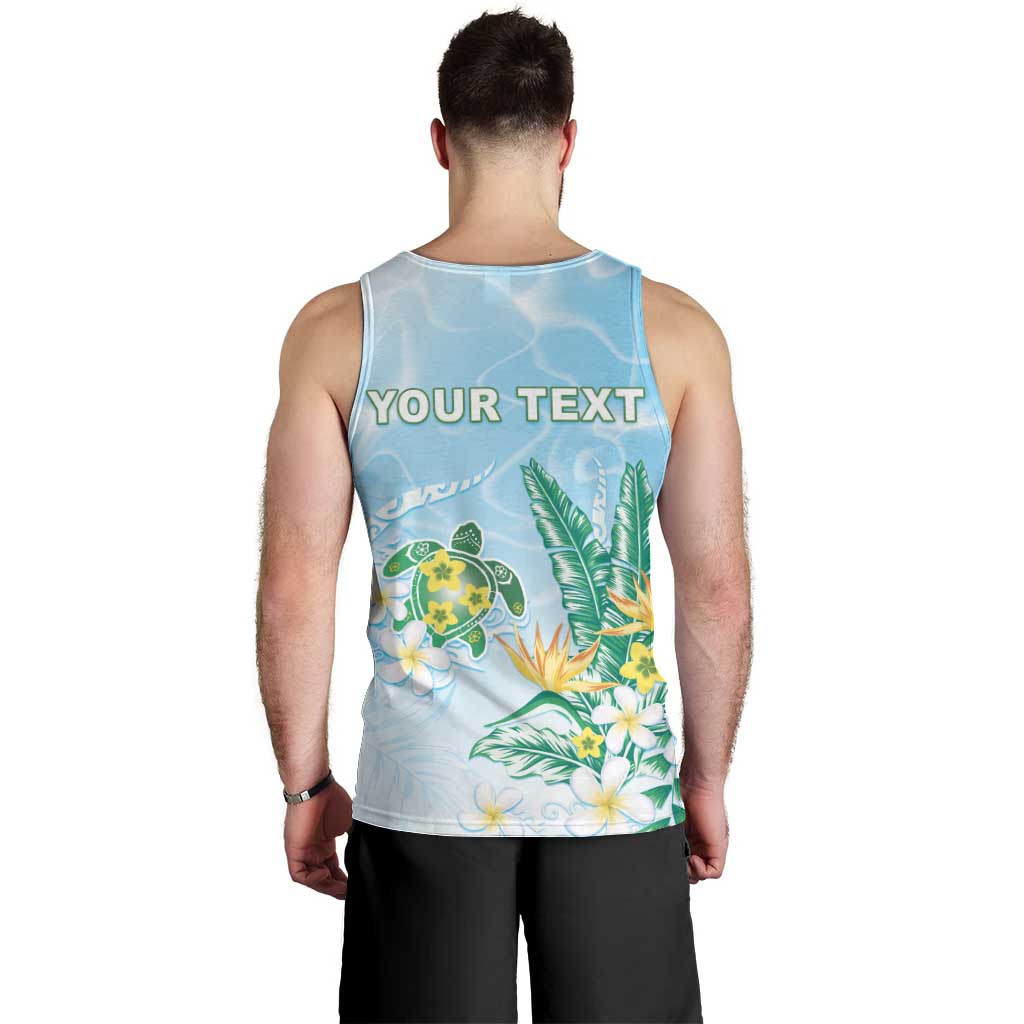 Personalised 2025 Aloha Hawaii Men Tank Top Tropical Flowers And Honu LT05 - Polynesian Pride