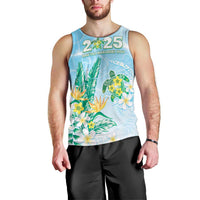 Personalised 2025 Aloha Hawaii Men Tank Top Tropical Flowers And Honu LT05 - Polynesian Pride