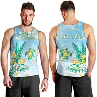 Personalised 2025 Aloha Hawaii Men Tank Top Tropical Flowers And Honu LT05 - Polynesian Pride