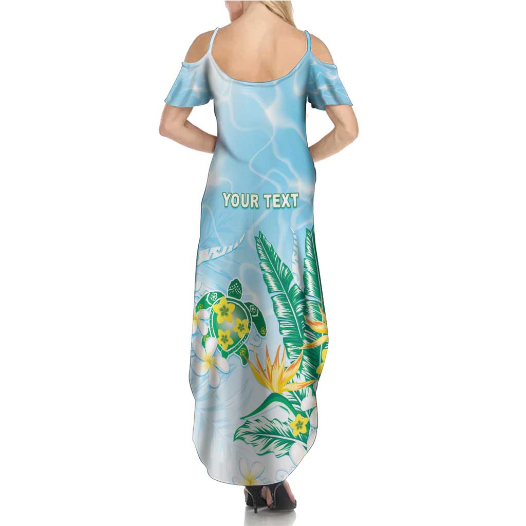 Personalised 2025 Aloha Hawaii Summer Maxi Dress Tropical Flowers And Honu LT05 - Polynesian Pride