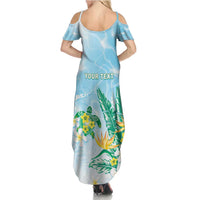 Personalised 2025 Aloha Hawaii Summer Maxi Dress Tropical Flowers And Honu LT05 - Polynesian Pride