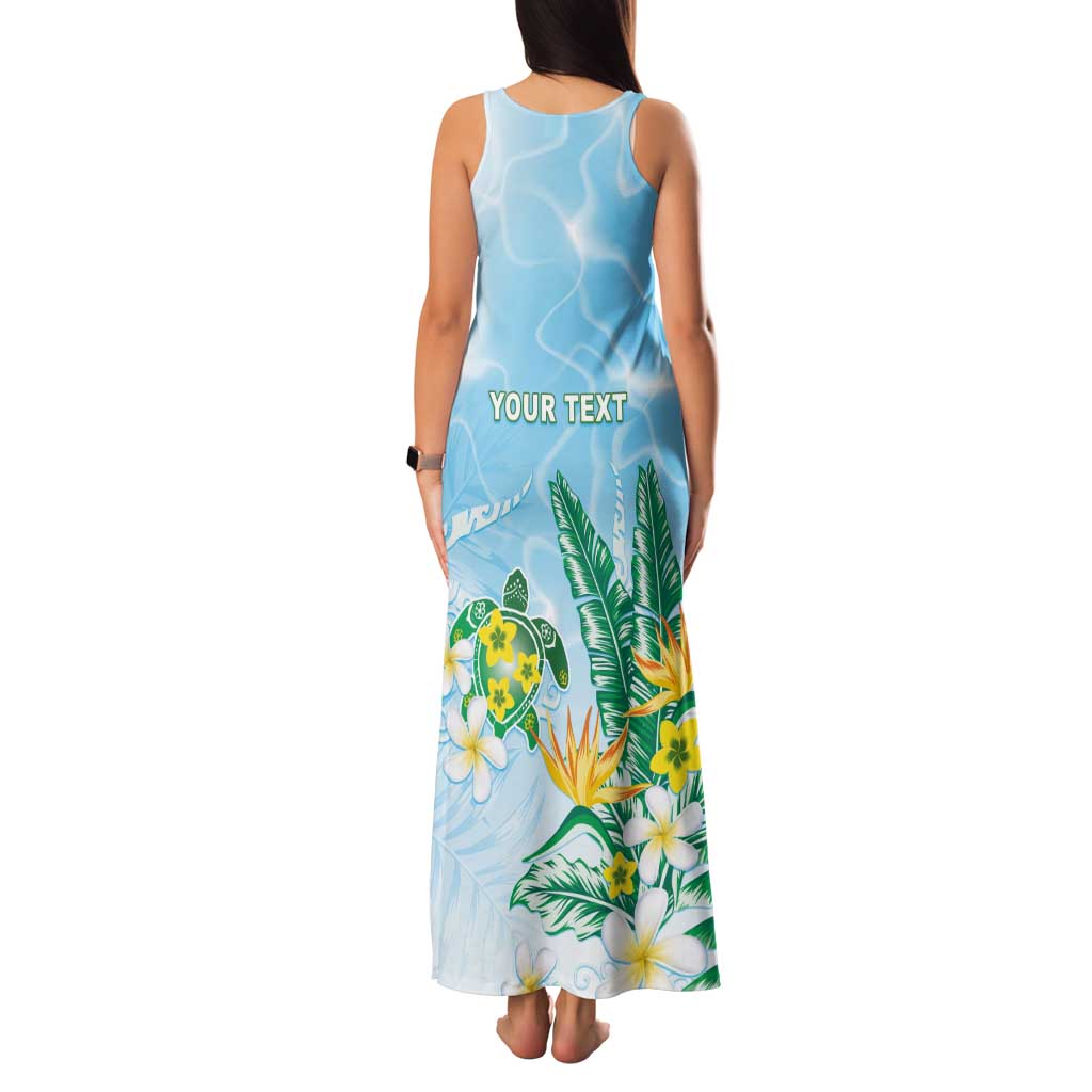 Personalised 2025 Aloha Hawaii Tank Maxi Dress Tropical Flowers And Honu LT05 - Polynesian Pride