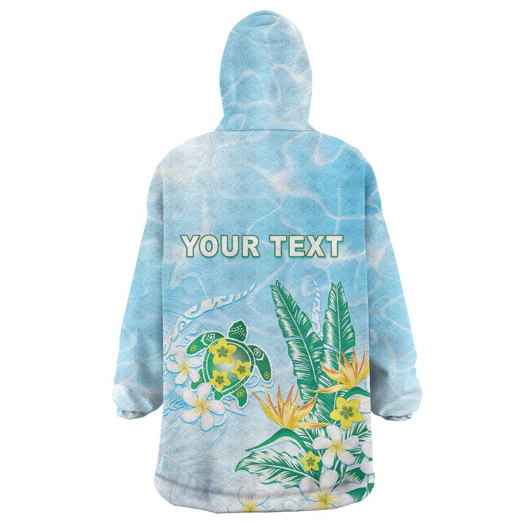 Personalised 2025 Aloha Hawaii Wearable Blanket Hoodie Tropical Flowers And Honu LT05 - Polynesian Pride