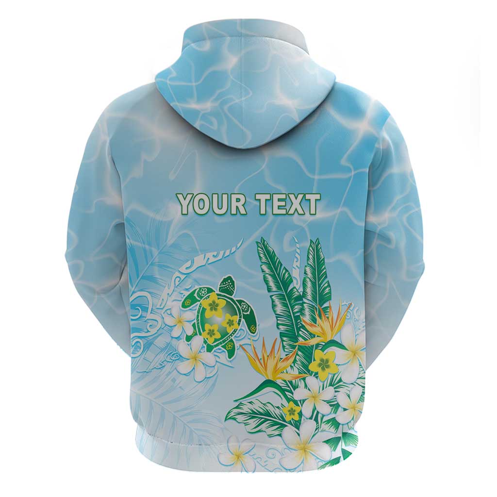 Personalised 2025 Aloha Hawaii Zip Hoodie Tropical Flowers And Honu