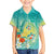 Hawaii Honu Family Matching Tank Maxi Dress and Hawaiian Shirt Tropical Flowers Turquoise Gradient