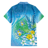 Hawaii Honu Hawaiian Shirt Tropical Flowers Blue Gradient LT05 - Polynesian Pride