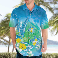 Hawaii Honu Hawaiian Shirt Tropical Flowers Blue Gradient LT05 - Polynesian Pride