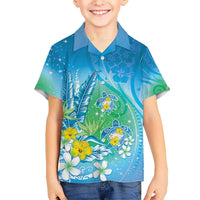 Hawaii Honu Hawaiian Shirt Tropical Flowers Blue Gradient LT05 - Polynesian Pride