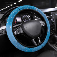 Hawaii Honu Steering Wheel Cover Tropical Flowers Blue Gradient LT05 Universal Fit Blue - Polynesian Pride