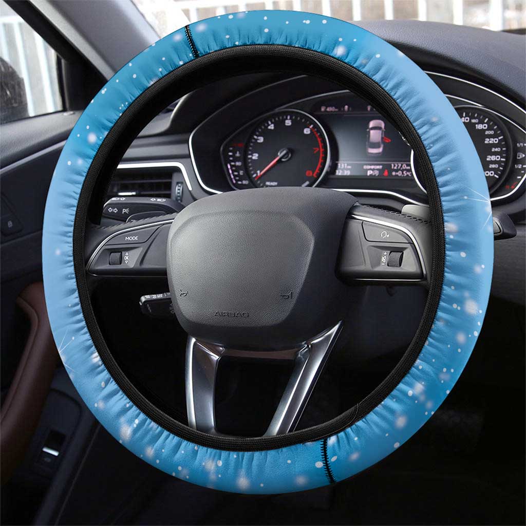 Hawaii Honu Steering Wheel Cover Tropical Flowers Blue Gradient LT05 - Polynesian Pride