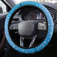 Hawaii Honu Steering Wheel Cover Tropical Flowers Blue Gradient LT05 - Polynesian Pride