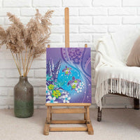 Hawaii Honu Canvas Wall Art Tropical Flowers Purple Gradient LT05 - Polynesian Pride