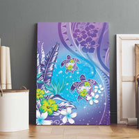 Hawaii Honu Canvas Wall Art Tropical Flowers Purple Gradient LT05 - Polynesian Pride