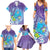 Hawaii Honu Family Matching Summer Maxi Dress and Hawaiian Shirt Tropical Flowers Purple Gradient