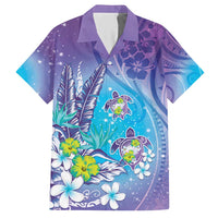 Hawaii Honu Hawaiian Shirt Tropical Flowers Purple Gradient LT05 Purple - Polynesian Pride