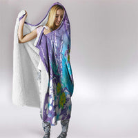 Hawaii Honu Hooded Blanket Tropical Flowers Purple Gradient LT05 - Polynesian Pride