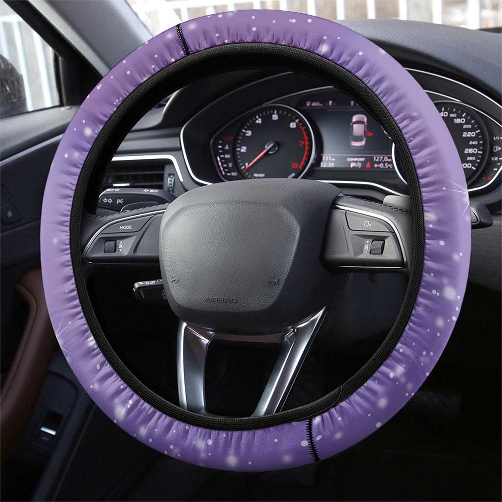 Hawaii Honu Steering Wheel Cover Tropical Flowers Purple Gradient LT05 - Polynesian Pride