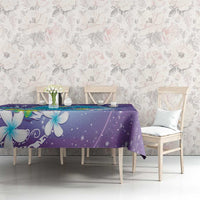 Hawaii Honu Tablecloth Tropical Flowers Purple Gradient LT05 - Polynesian Pride
