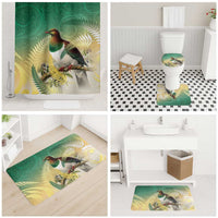 New Zealand Pigeon Kereru Bathroom Set Maori Fern Art Green Gradient - Polynesian Pride