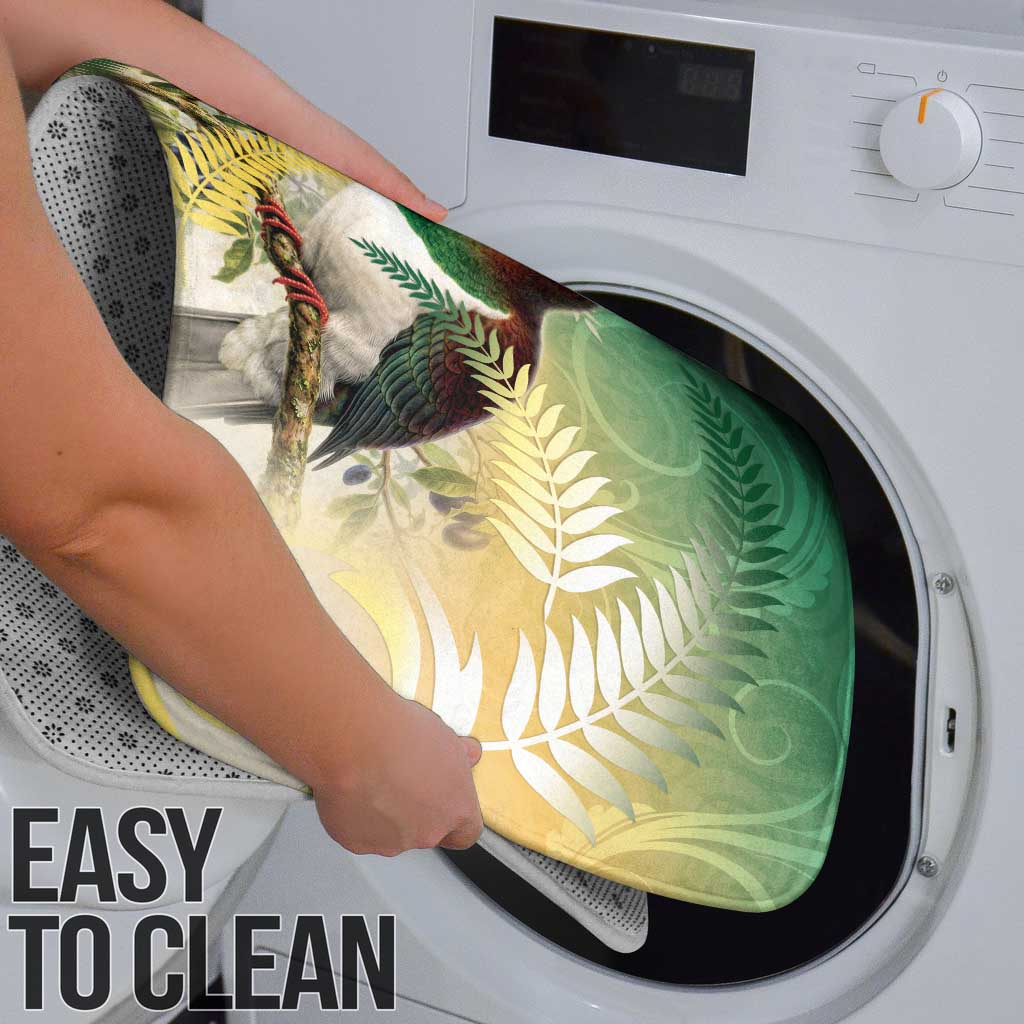 New Zealand Pigeon Kereru Bathroom Set Maori Fern Art Green Gradient - Polynesian Pride