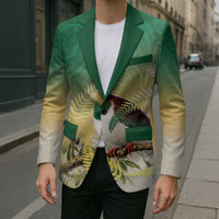 New Zealand Pigeon Kereru Blazer Maori Fern Art Green Gradient LT05 - Polynesian Pride
