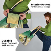 New Zealand Pigeon Kereru Grocery Bag Maori Fern Art Green Gradient - Polynesian Pride