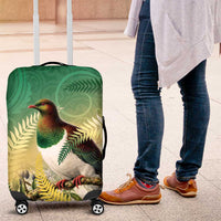 New Zealand Pigeon Kereru Luggage Cover Maori Fern Art Green Gradient - Polynesian Pride