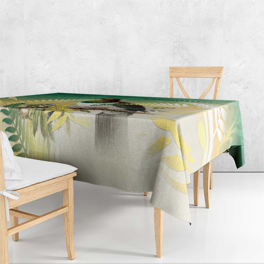New Zealand Pigeon Kereru Tablecloth Maori Fern Art Green Gradient - Polynesian Pride
