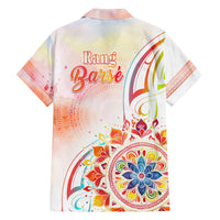 Happy Holi Festival Family Matching Off The Shoulder Long Sleeve Dress and Hawaiian Shirt Rangoli With Polynesian Pattern LT05 - Polynesian Pride