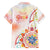 Happy Holi Festival Family Matching Short Sleeve Bodycon Dress and Hawaiian Shirt Rangoli With Polynesian Pattern LT05 - Polynesian Pride