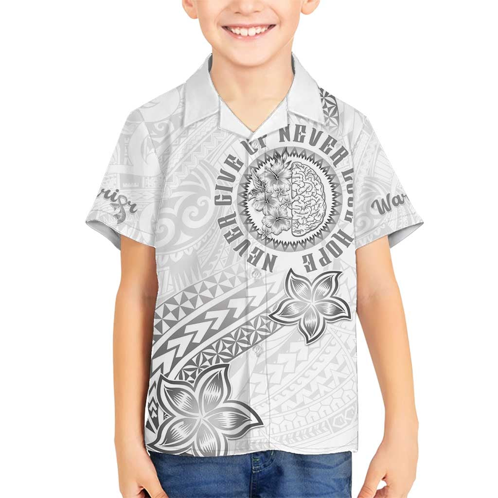 Brain Cancer Warrior Family Matching Off Shoulder Short Dress and Hawaiian Shirt Never Give Up