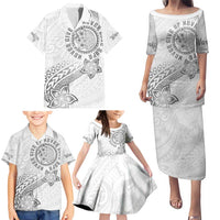 Brain Cancer Warrior Family Matching Puletasi and Hawaiian Shirt Never Give Up