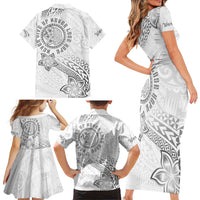 Brain Cancer Warrior Family Matching Short Sleeve Bodycon Dress and Hawaiian Shirt Never Give Up