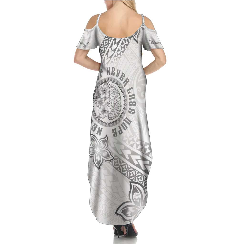 Brain Cancer Warrior Family Matching Summer Maxi Dress and Hawaiian Shirt Never Give Up