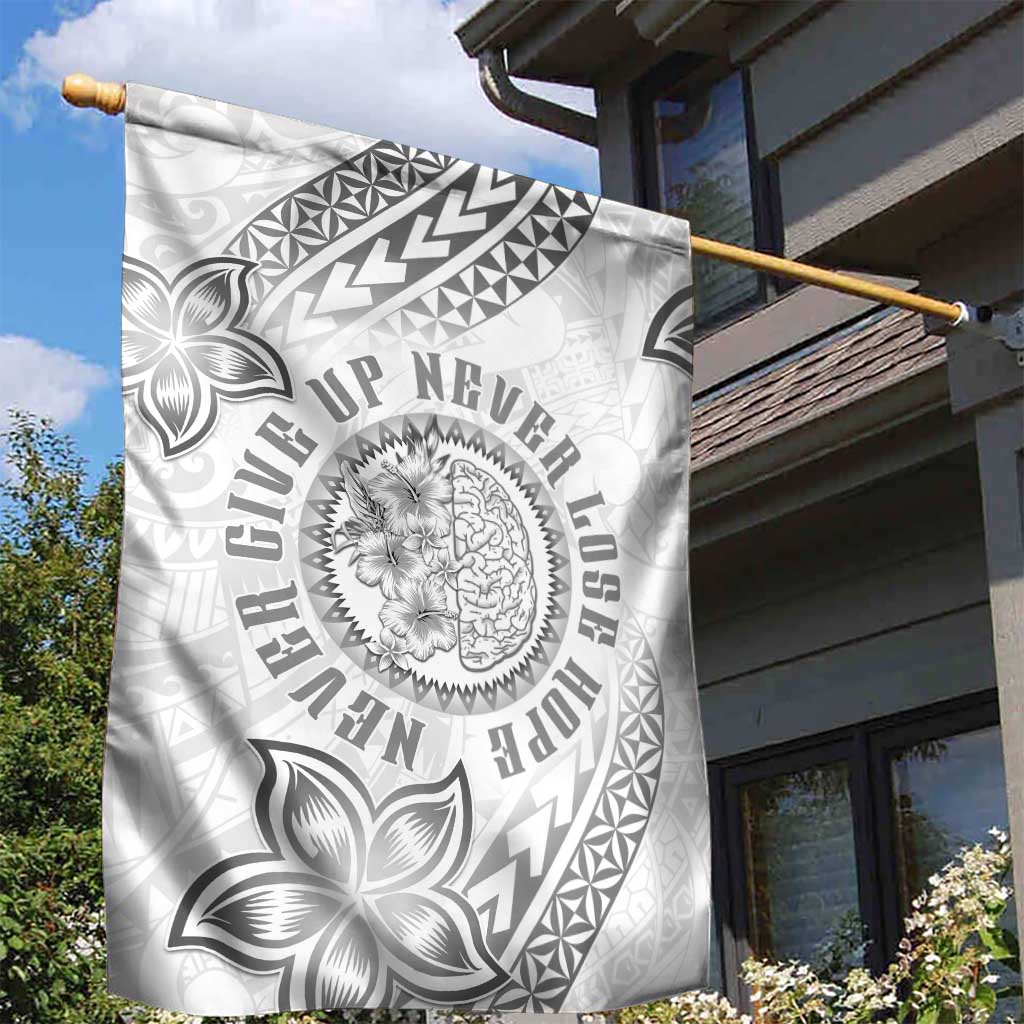 Brain Cancer Warrior Garden Flag Never Give Up LT05 - Polynesian Pride