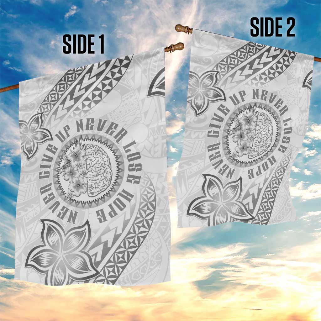 Brain Cancer Warrior Garden Flag Never Give Up LT05 - Polynesian Pride