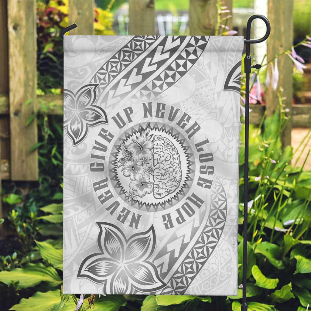 Brain Cancer Warrior Garden Flag Never Give Up LT05 Garden Flag White - Polynesian Pride
