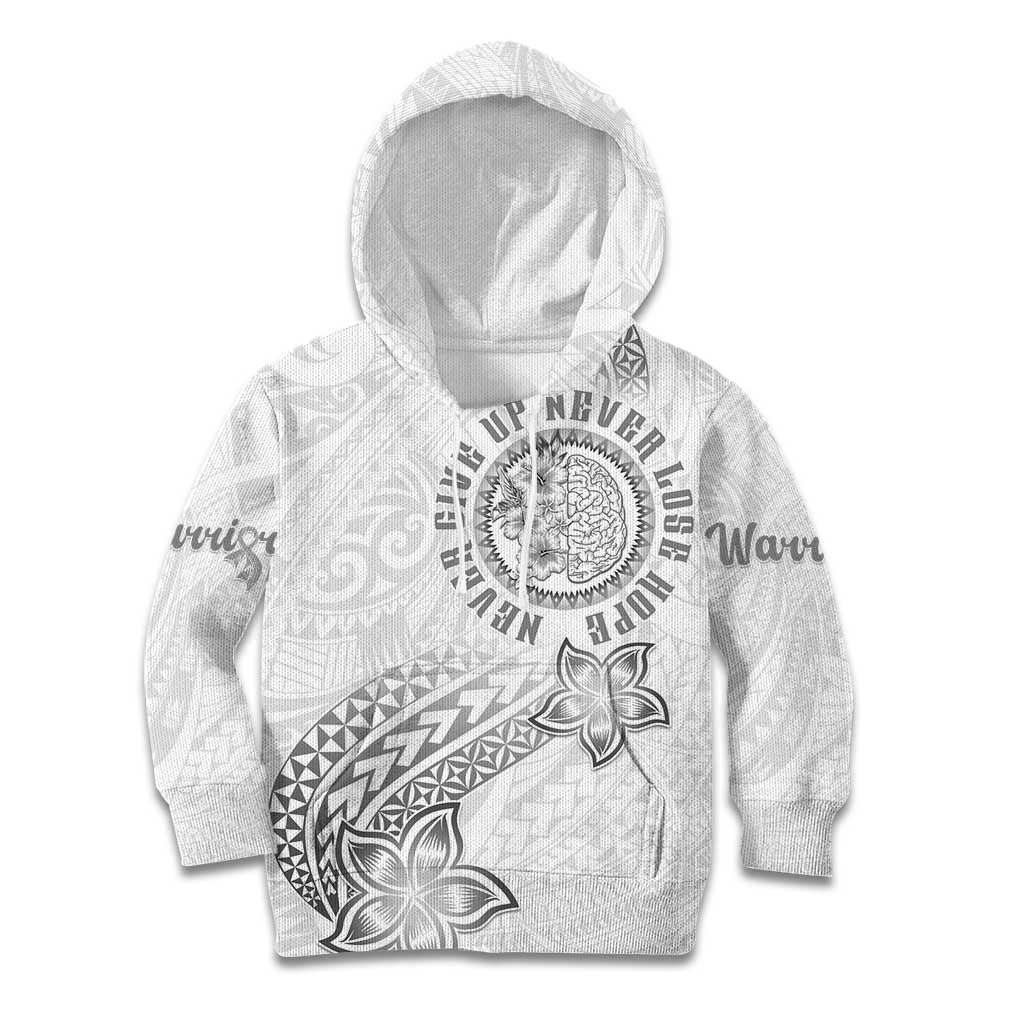 Brain Cancer Warrior Kid Hoodie Never Give Up