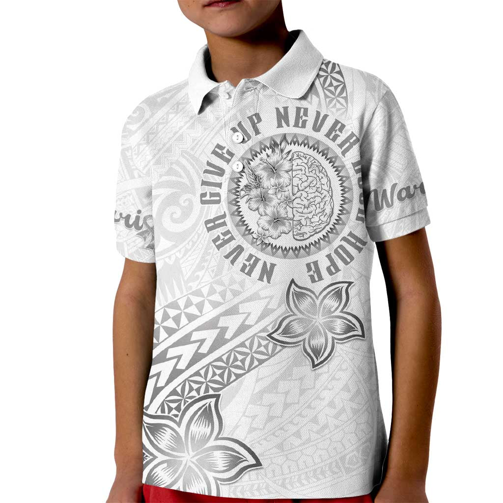 Brain Cancer Warrior Kid Polo Shirt Never Give Up